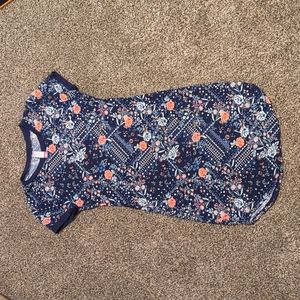 Blue Floral Print Dress